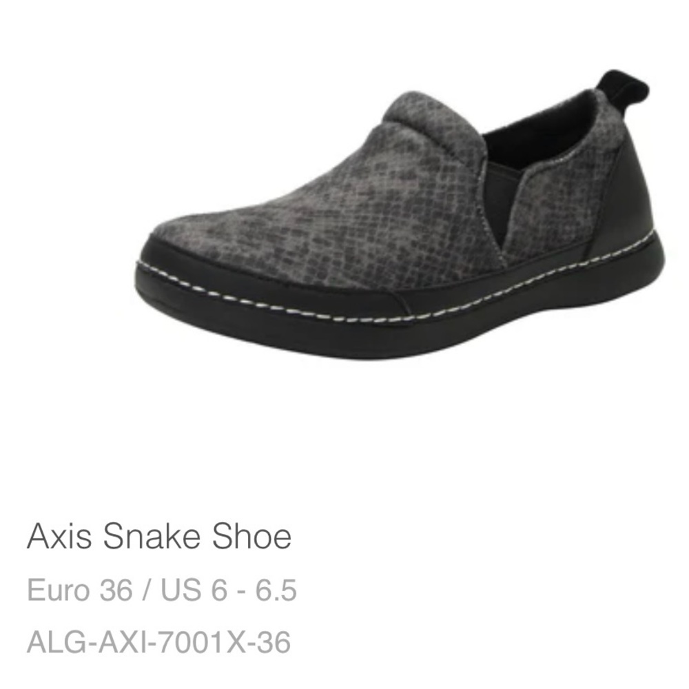 Alegria Axis Snake Shoe - Black and Gray